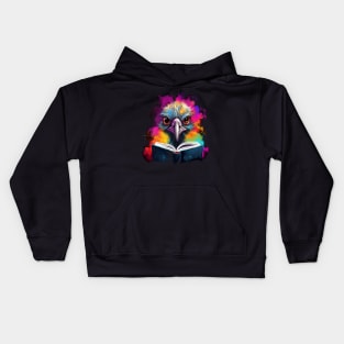 Ostrich Reads Book Kids Hoodie